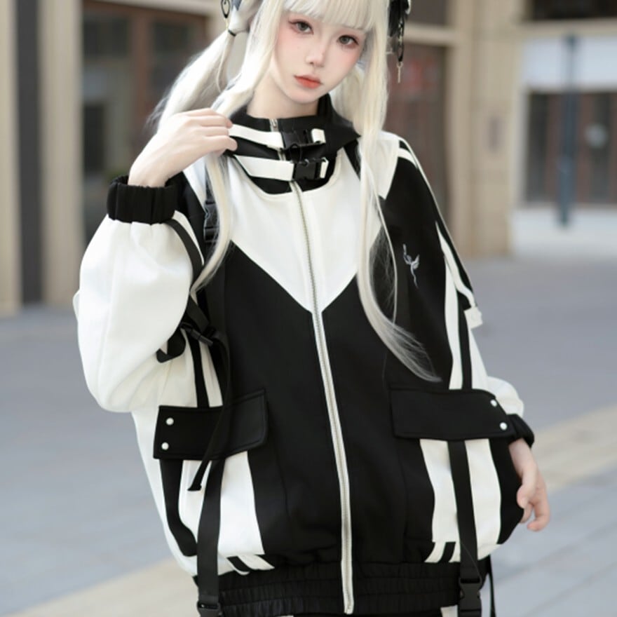 地雷系 量産型 セットアップ 4点セット cyberpunk ジャケット