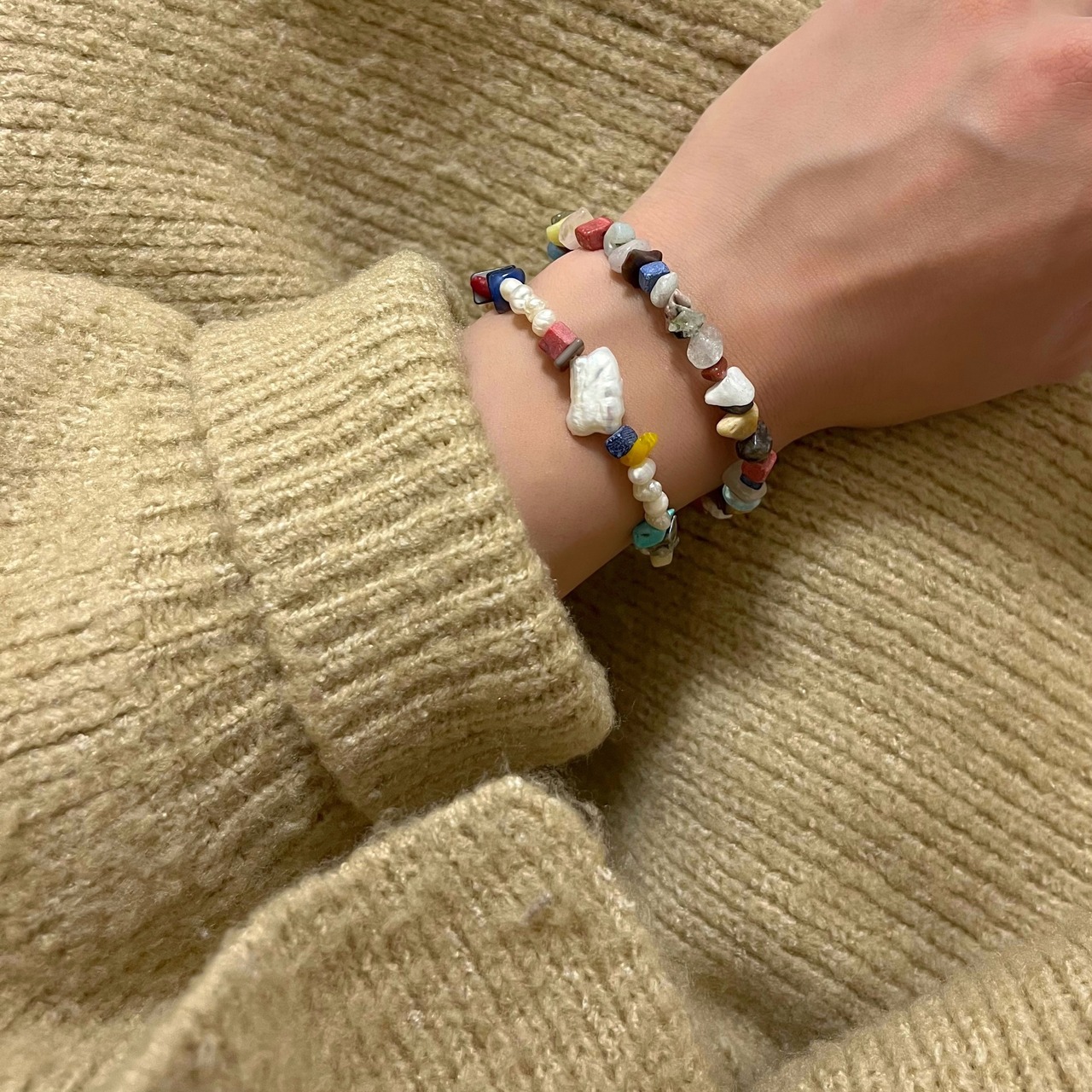 カラフル　天然石ブレスレット［GKB009］