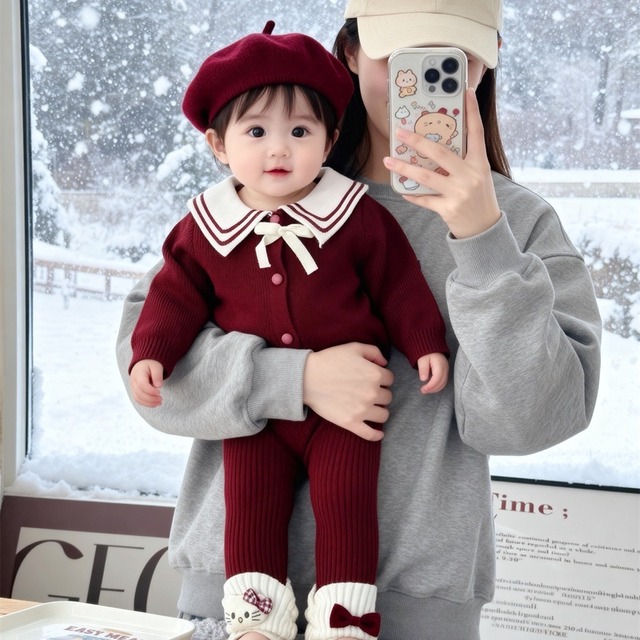【BABY&KID】セーラー風ニットセットアップ