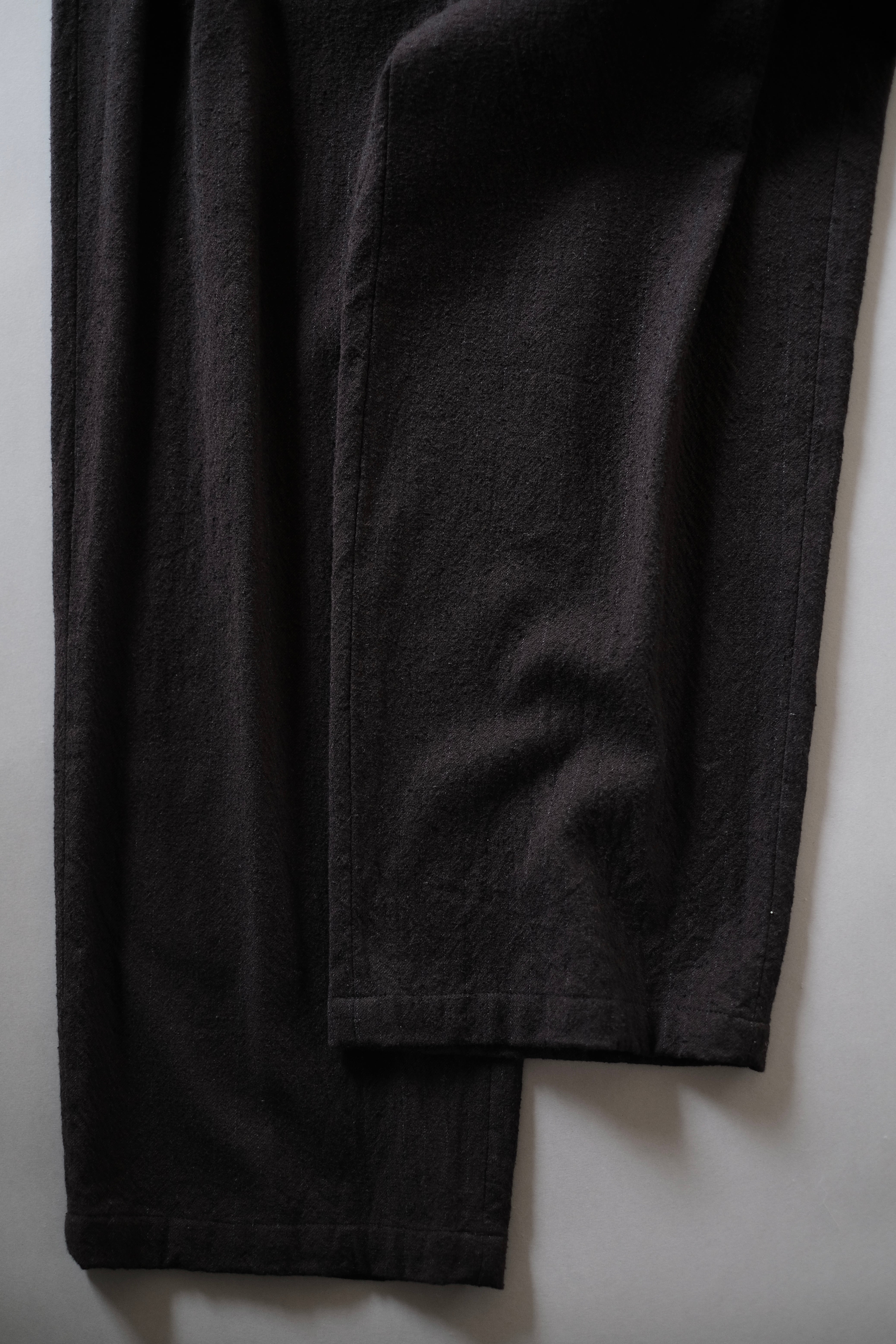 ULTERIOR / WASHED WOOL SILK STRIPE DRAWSTRING PANTS 