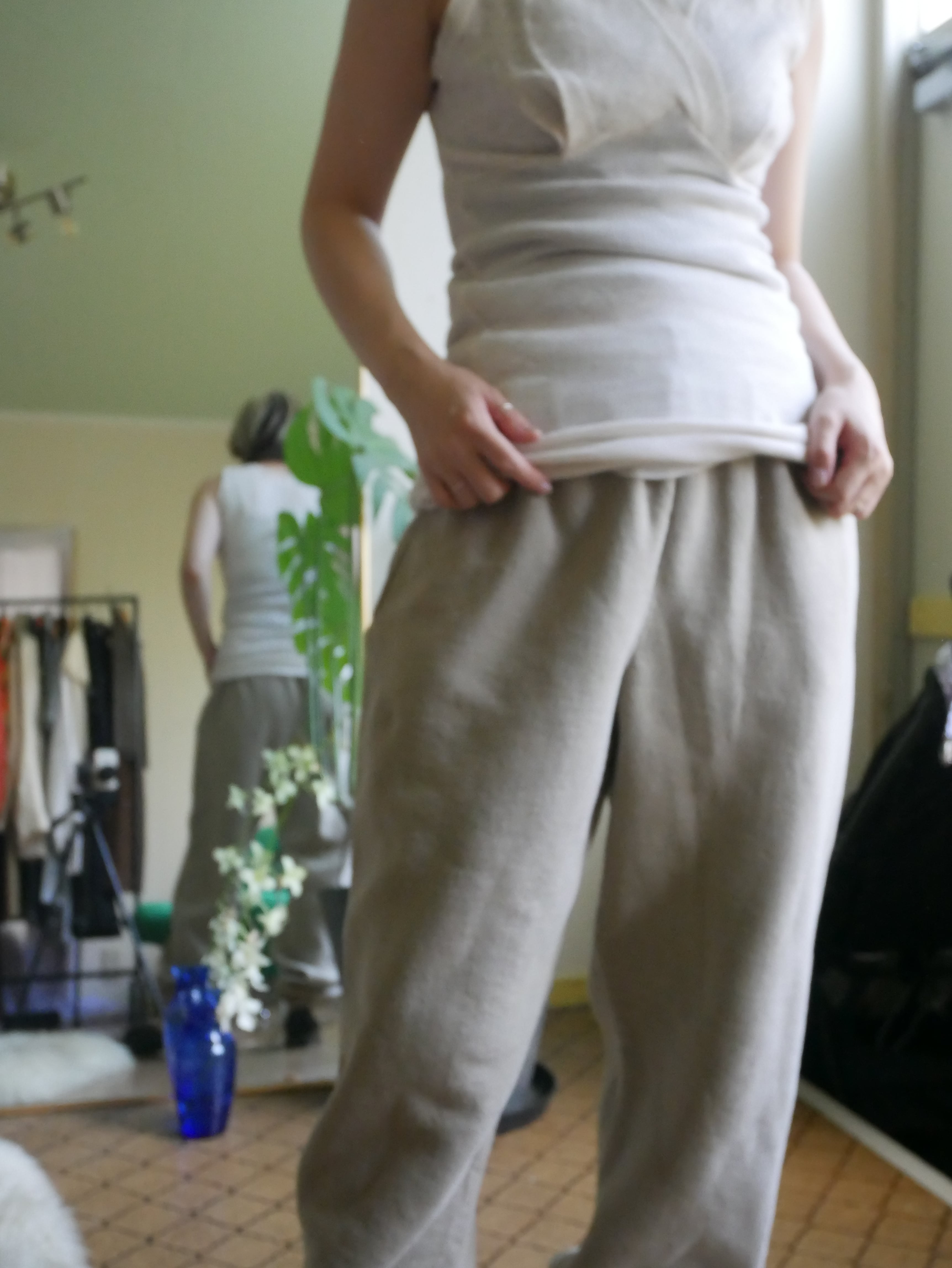 90s USA製 RUSSELL Plain Sweat Pants Beige/Greige
