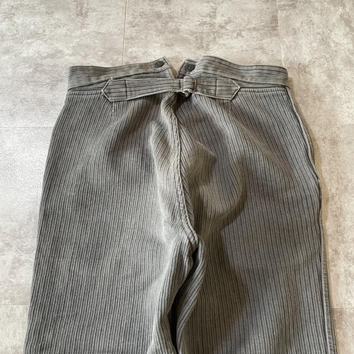 30-40s フレンチワーク コットンピケ ストライプ パンツ W30 詳細写真11