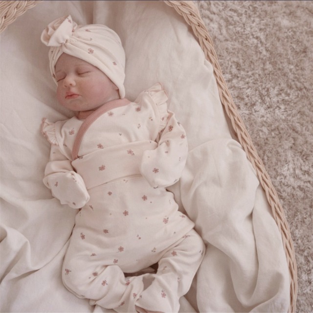 【66-90】春新作韓国風小花柄 ロンパース & レギンス2点セットアップ