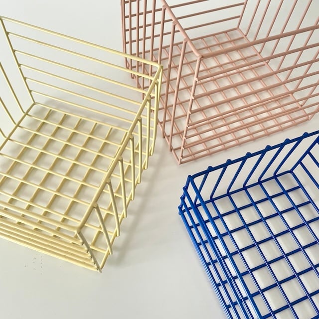 Steel wire basket / peach スチールワイヤーバスケット収納かご | YAY