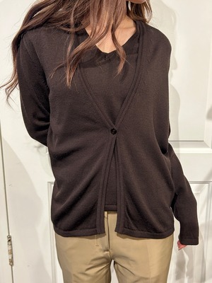 MAX MARA / vintage brown sleeveless & long sleeve knit set.