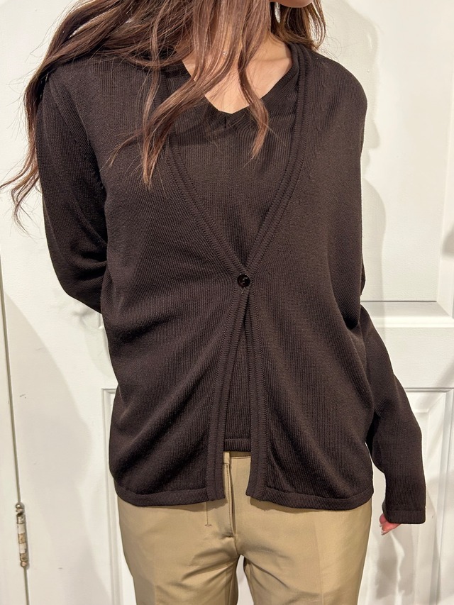 MAX MARA / vintage brown sleeveless & long sleeve knit set.