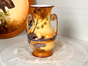 オールドノリタケ　風景柄　アンティーク花瓶