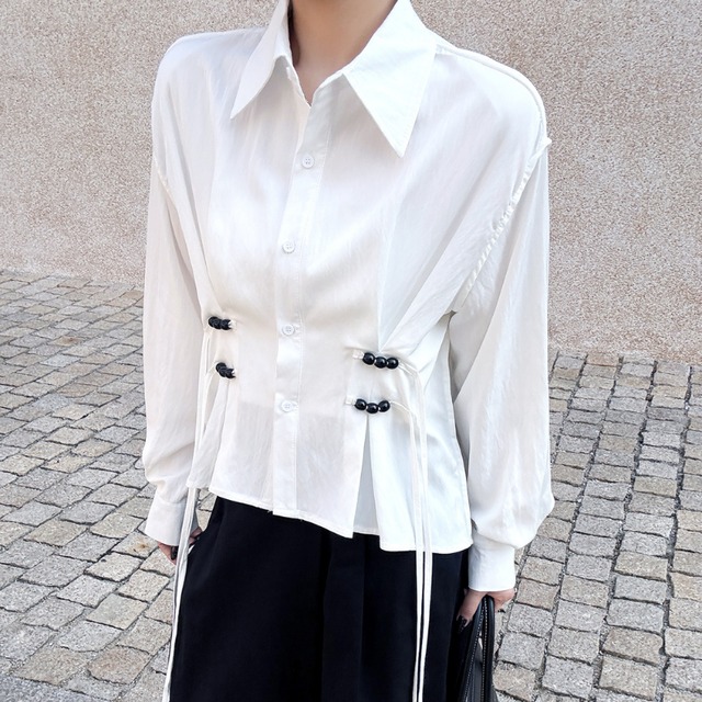 Cinched Waist Form Shirt　H0492