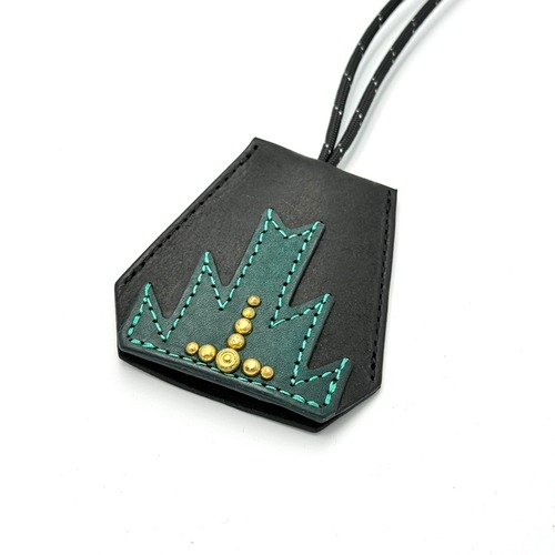 YONZY Key Cover Necklace   BLACK/TURQUOIS