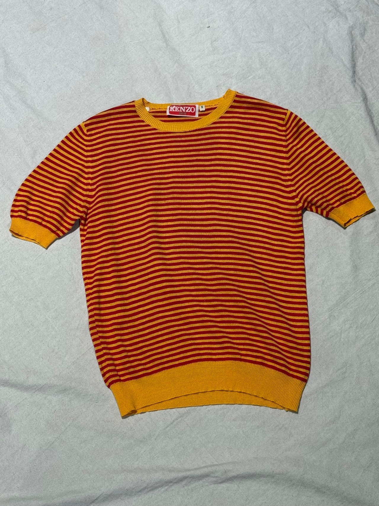 "KENZO" 1982 Cotton acrylic border summer knit