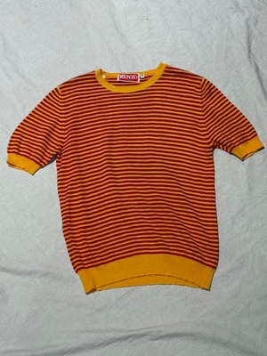 "KENZO" 1982 Cotton acrylic border summer knit