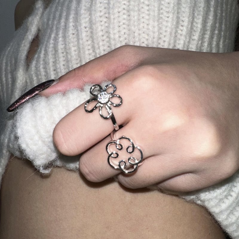 Bloom & cloud ring set 00563