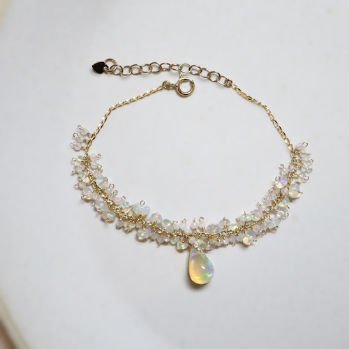 Opal botanical bracelet/yellow opal
