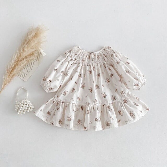 【BABY&KID】パフスリーブ小花ワンピース