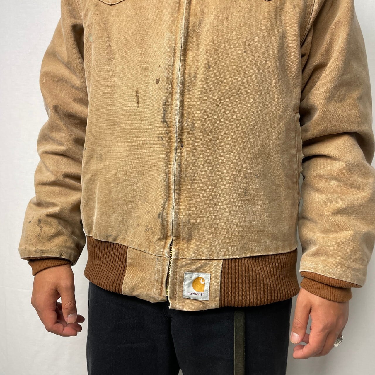 90sカーハートパッチロゴダック地サンタフェ 90年代 Carhartt カーハート ダック地 サンタフェジャケット ワーク