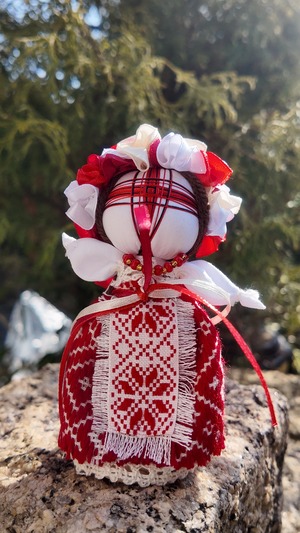 UA.Designer手作りモタンカ 14cm（ウクライナの御守り）スタンド付き