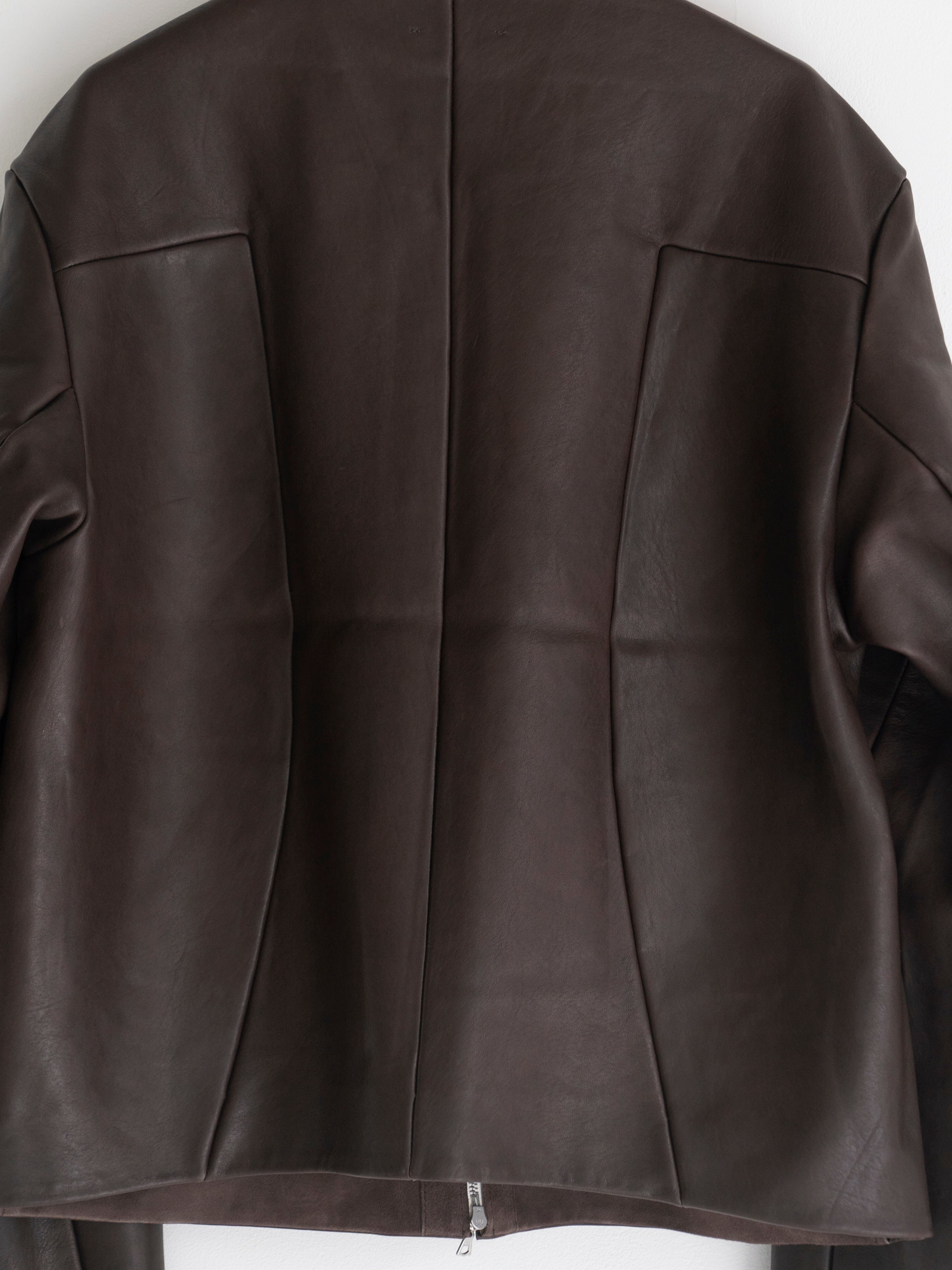 GABRIELA COLL GARMENTS LEATHER POCKET JACKET BROWN S15-285 | BEST