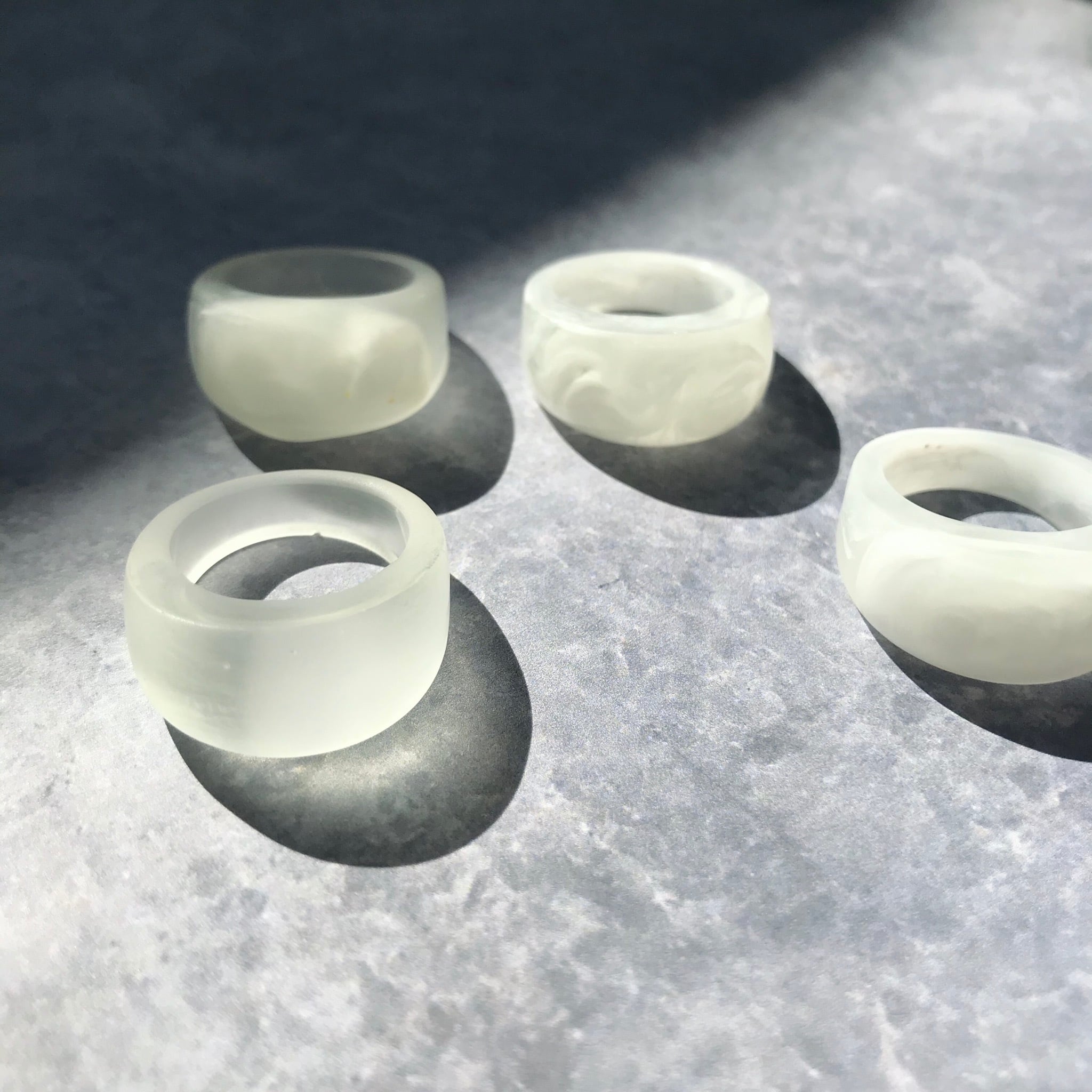 mat marble clear ring