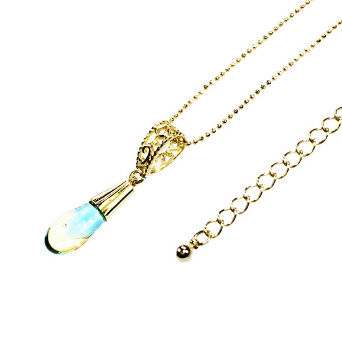 ティアガラス ネックレス  ガラスジュエリー  (スカイブルー＆イエロー) / Maho de Maho