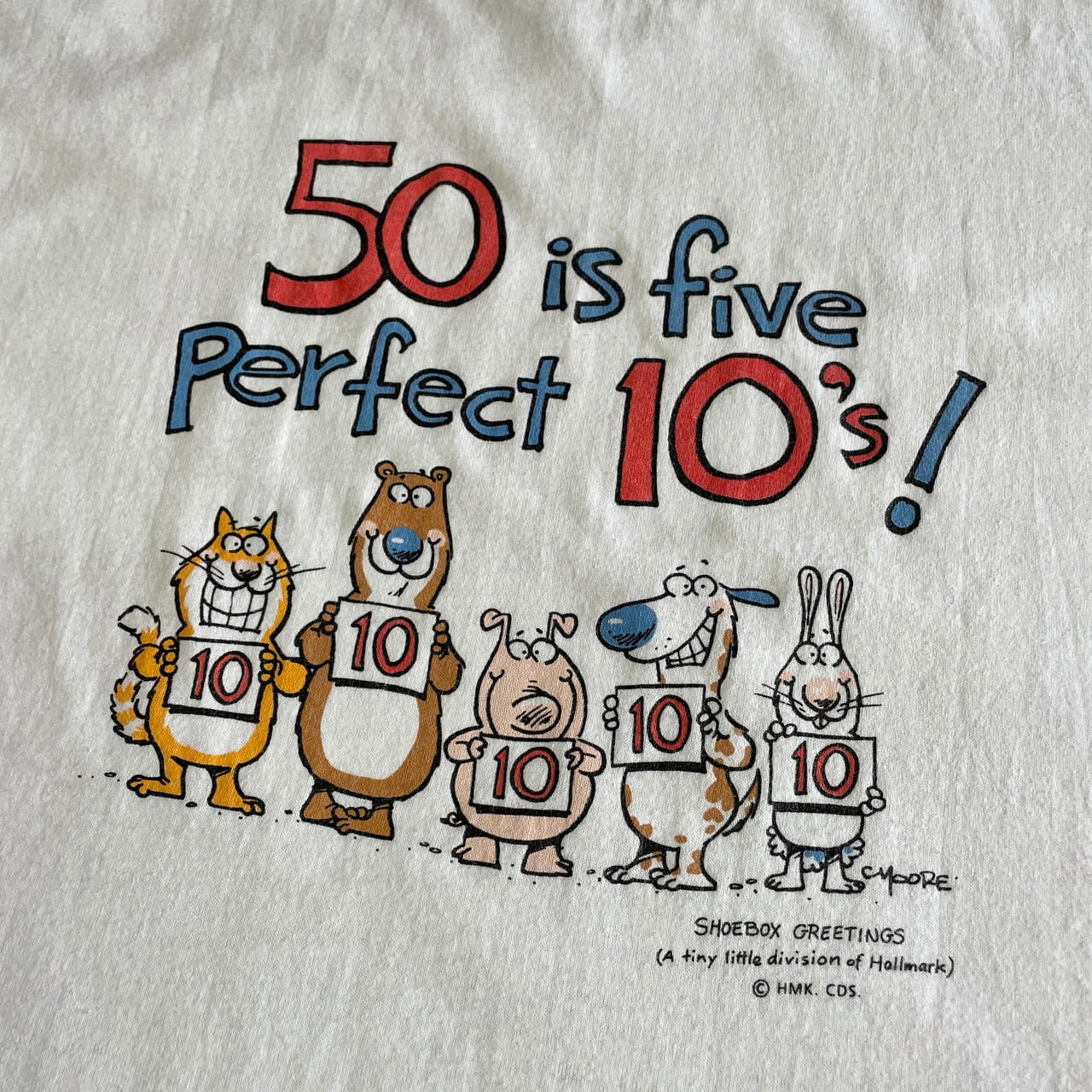 80年代 USA製 SHOEBOX GREETINGS アニマル アート プリント Tシャツ 