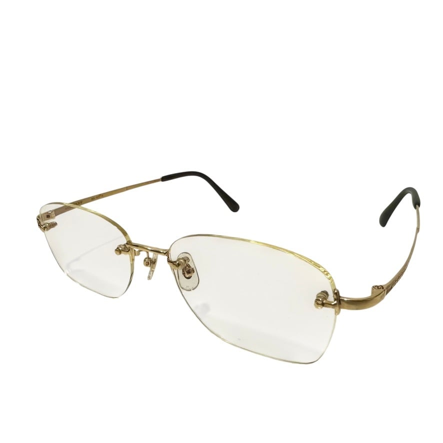 Premium ◇ BURBERRY K18YG 8K Gold 750 Rimless Single-Point Eyeglasses Sunglasses Yellow Gold Men's Unisex