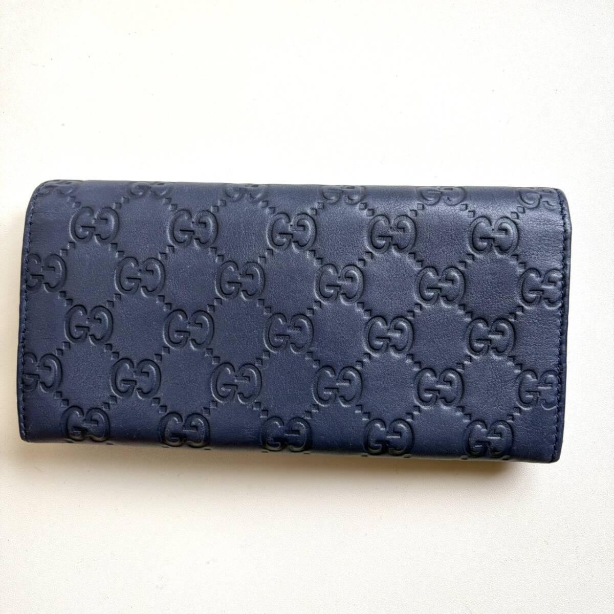 グッチ GUCCI 長財布 グッチシマ ネイビー | 万福財布
