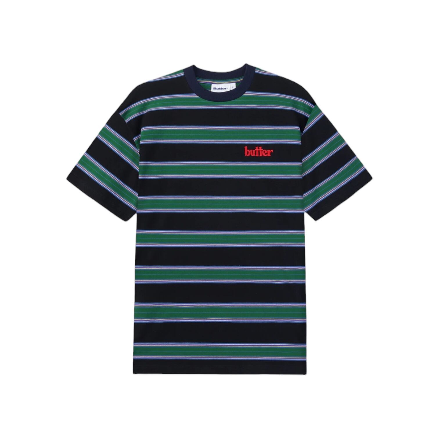 BUTTER GOODS【Stripe Tee - Forest / Navy】