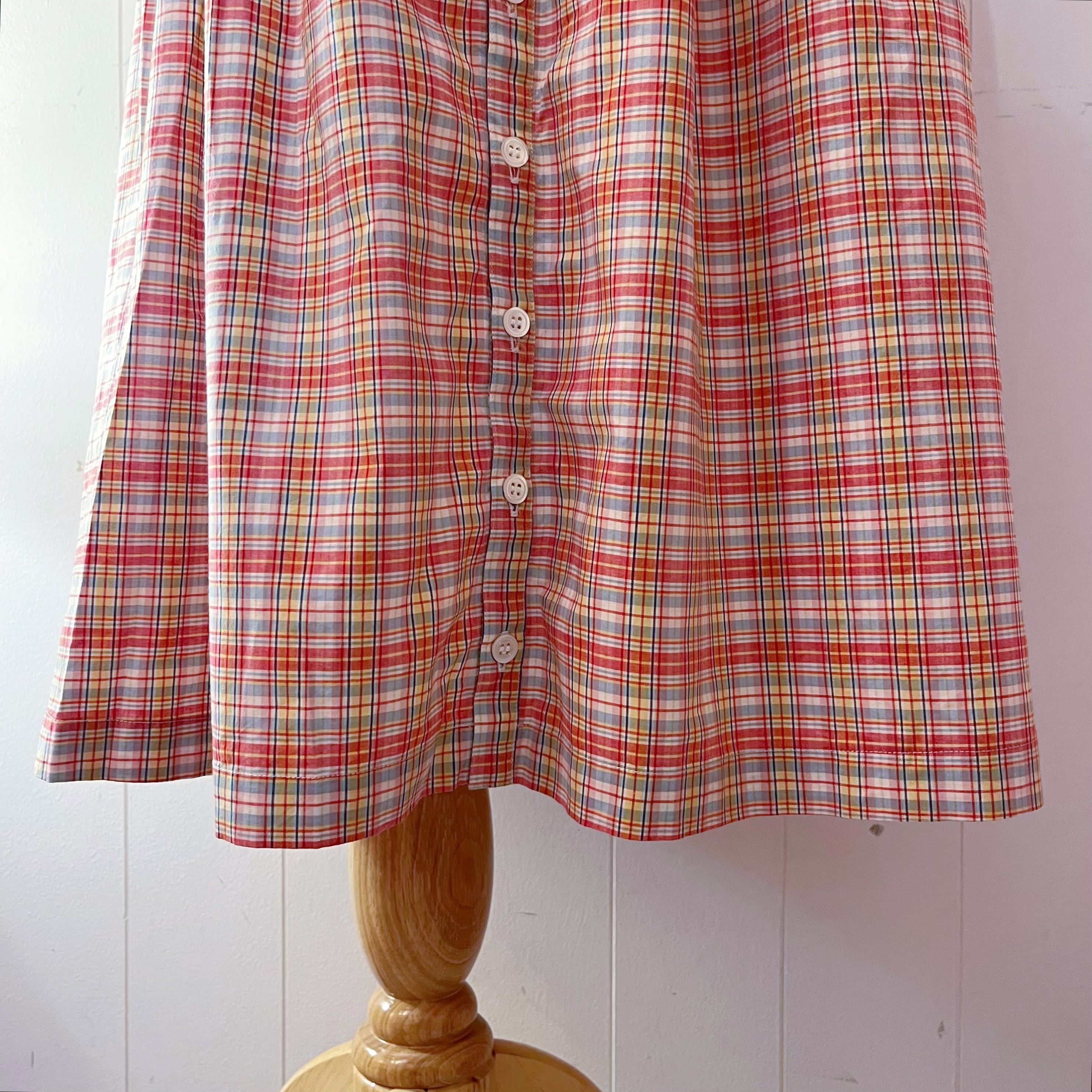 check waist ribbon skirt
