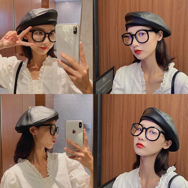 レザーオータムウィンターレッドブラックスタンダード レトロ 帽子 秋物 冬物 ベレット ヘアアクセサリー ブラック・アイド・ピーズ17473518529