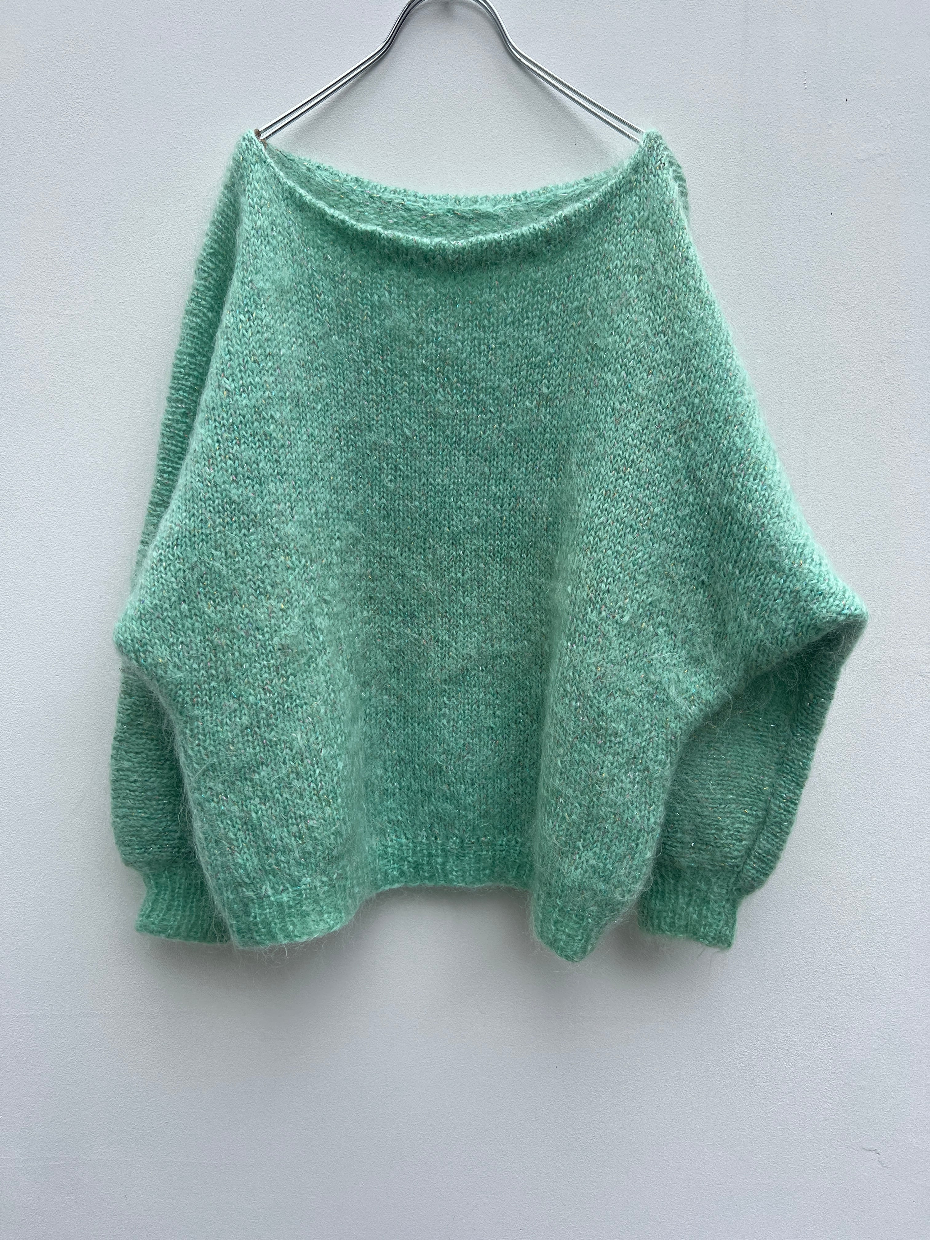 Vintage Mint Green × dolman sleeve mohair sweater