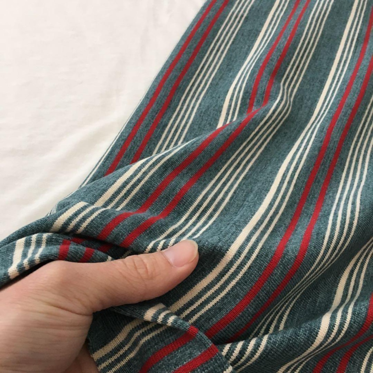 綿100スペックボーダー天竺ニット生地-2m-curl tricot　KX/200H6795