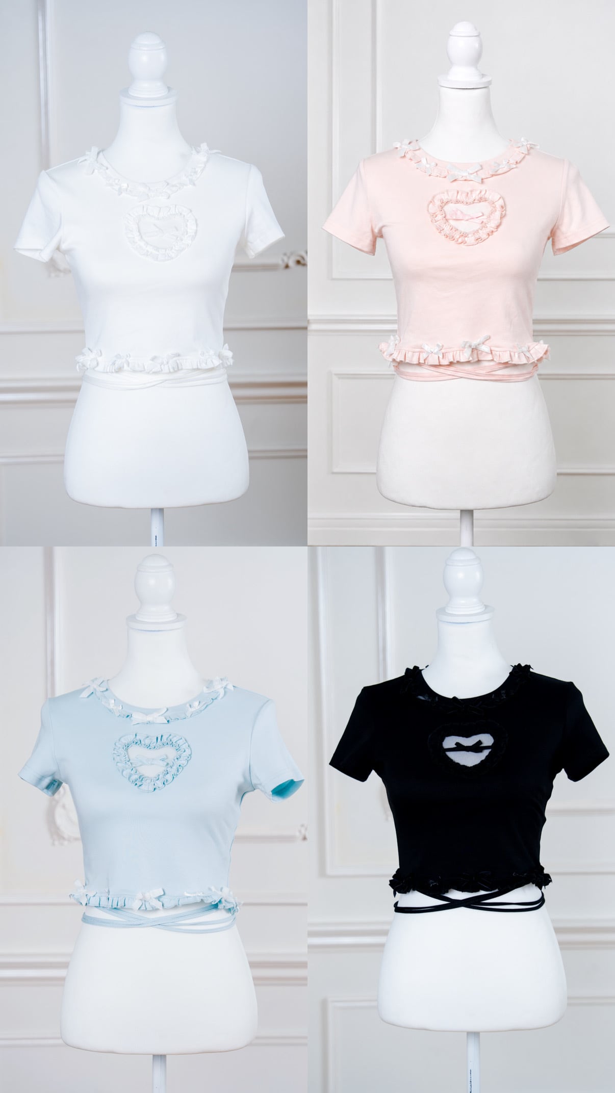 Velvet Ribbon Heart Tops