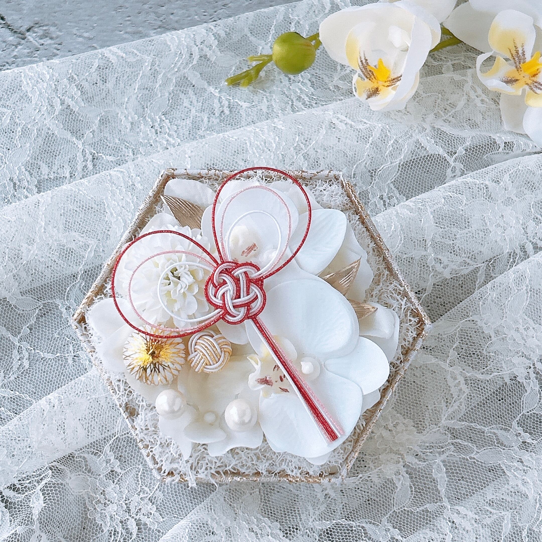 永遠に凛と美しく】リングピロー『ハート水引R/P』/和風 ウェディング