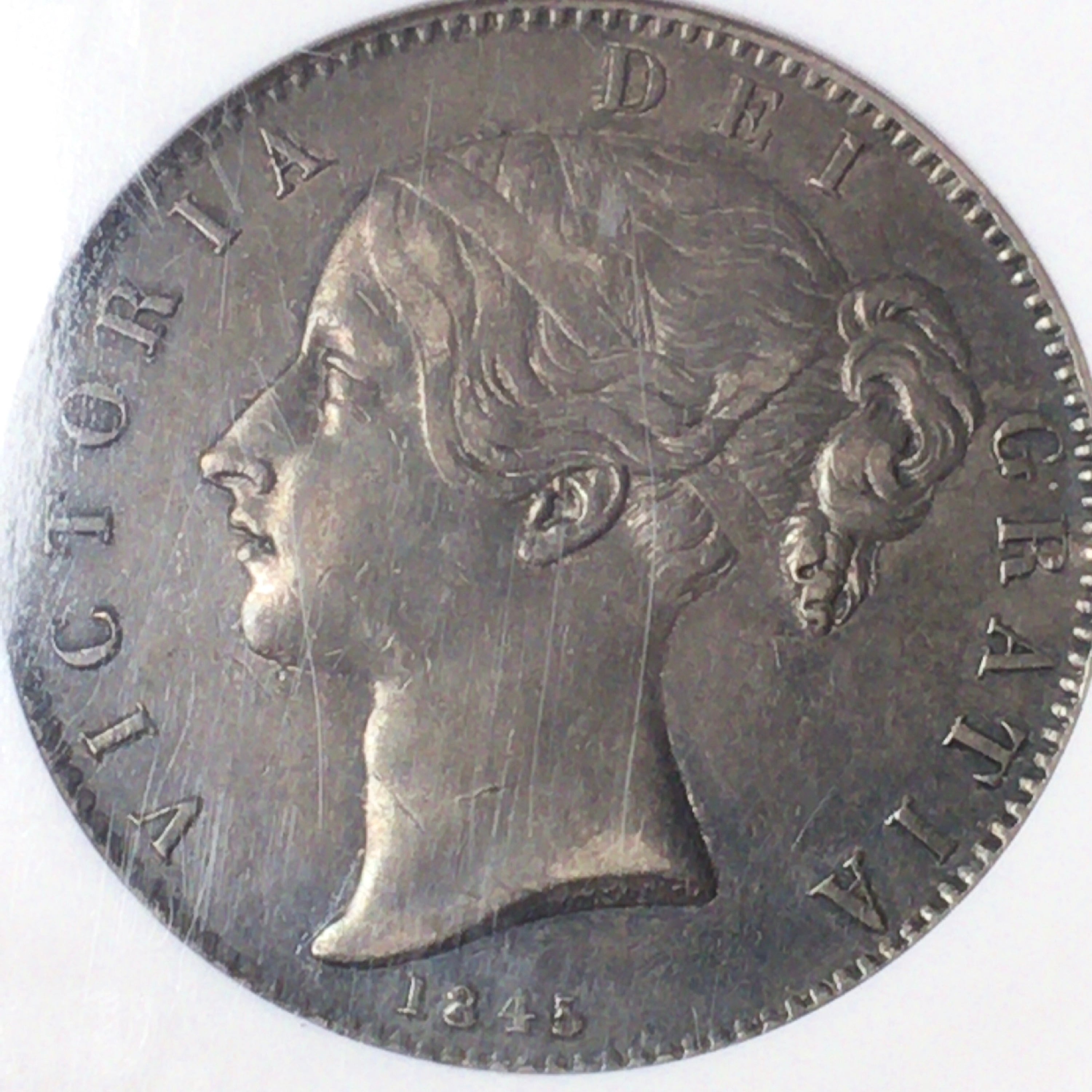 1845年 イギリス クラウン 銀貨 NGC ビクトリア ヴィクトリア ヤング ...