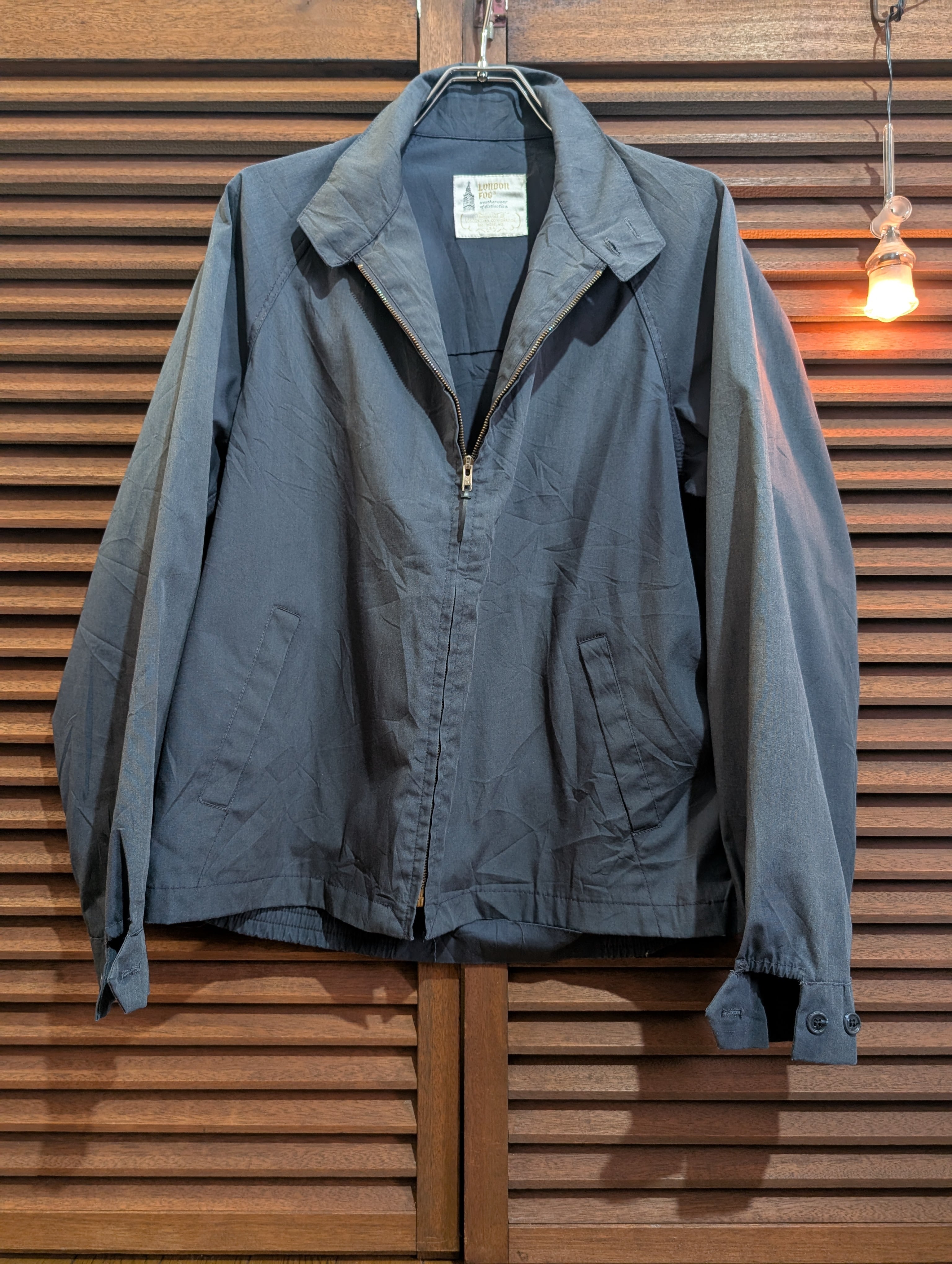 70s USA LONDONFOG Harrington jacket Faded Navy