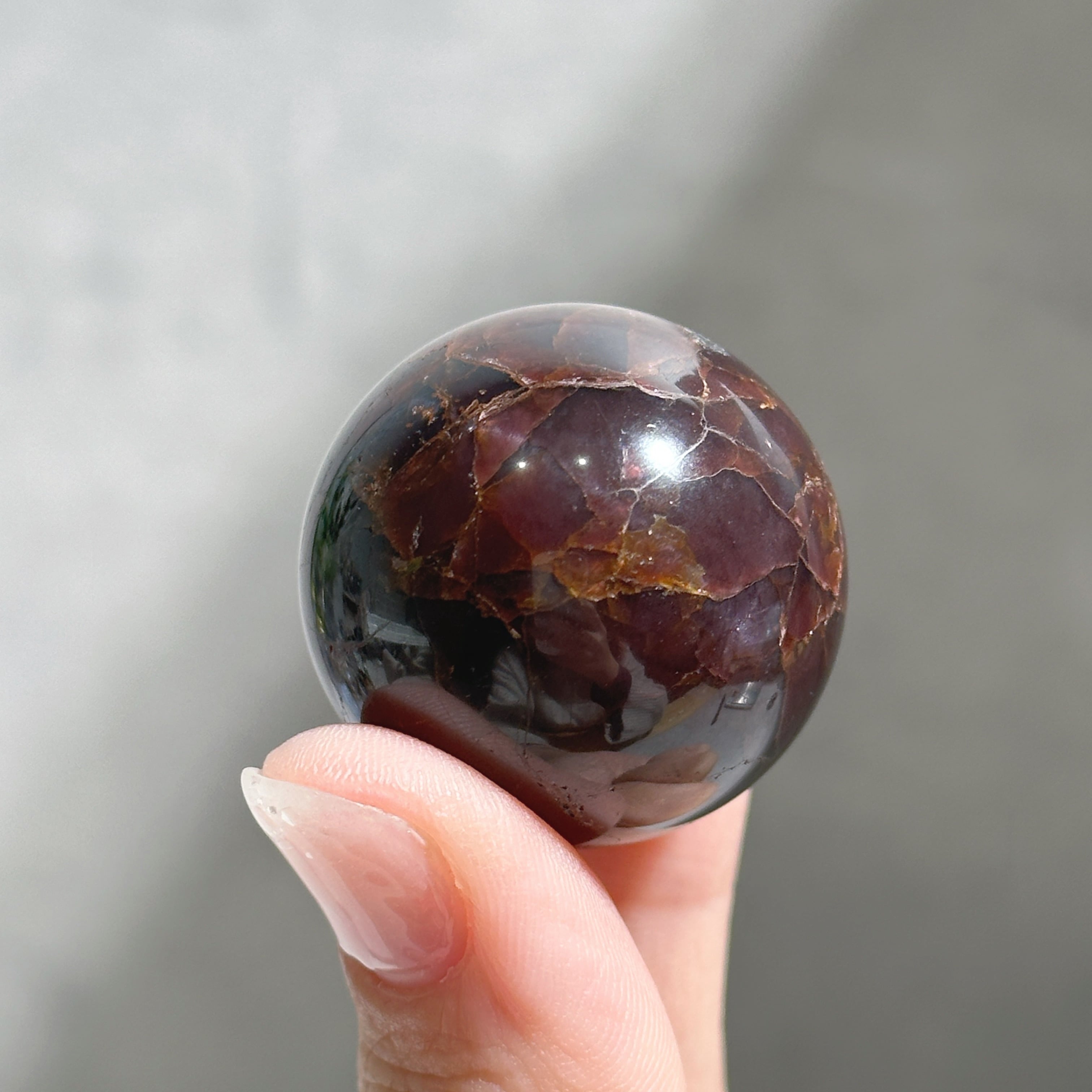 hhkk様　レア　高品質　スター　ガーネット　スフィア　天然石 スターガーネット スフィア（丸玉）12◇Garnet◇天然石・鉱物