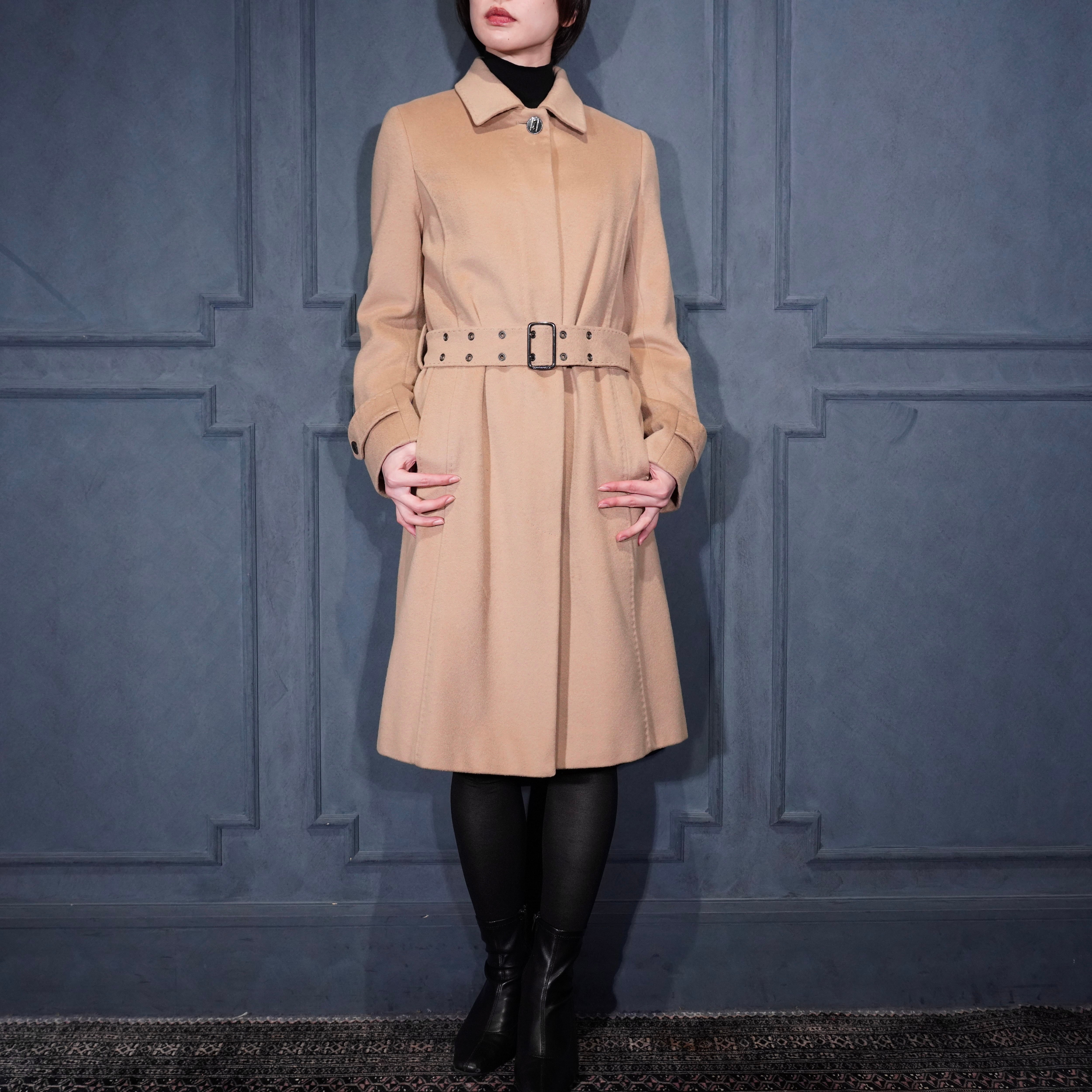 BURBERRY CASHMERE BREND WOOL BELTED DESIGN COAT/バーバリーズ
