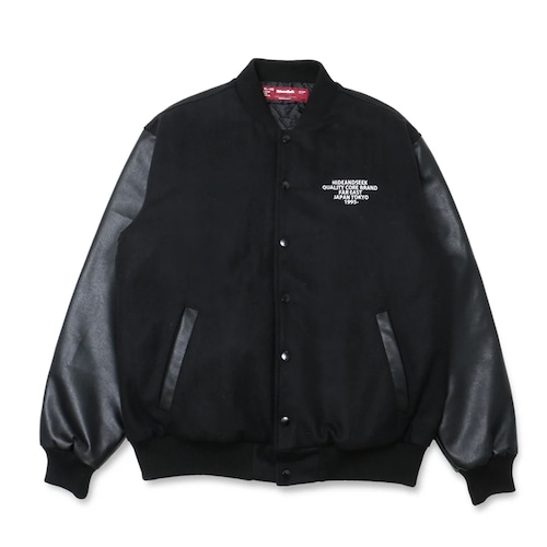 スタジャン / HIDEANDSEEK(ハイドアンドシーク) / VARSITY JACKET(23AW)(BLK×BLK)(HJ-110223)