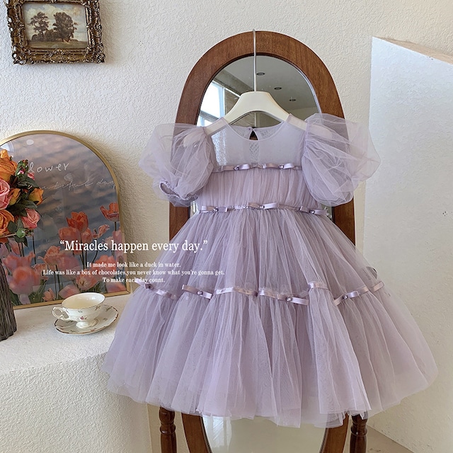 予約purple ribbon dress