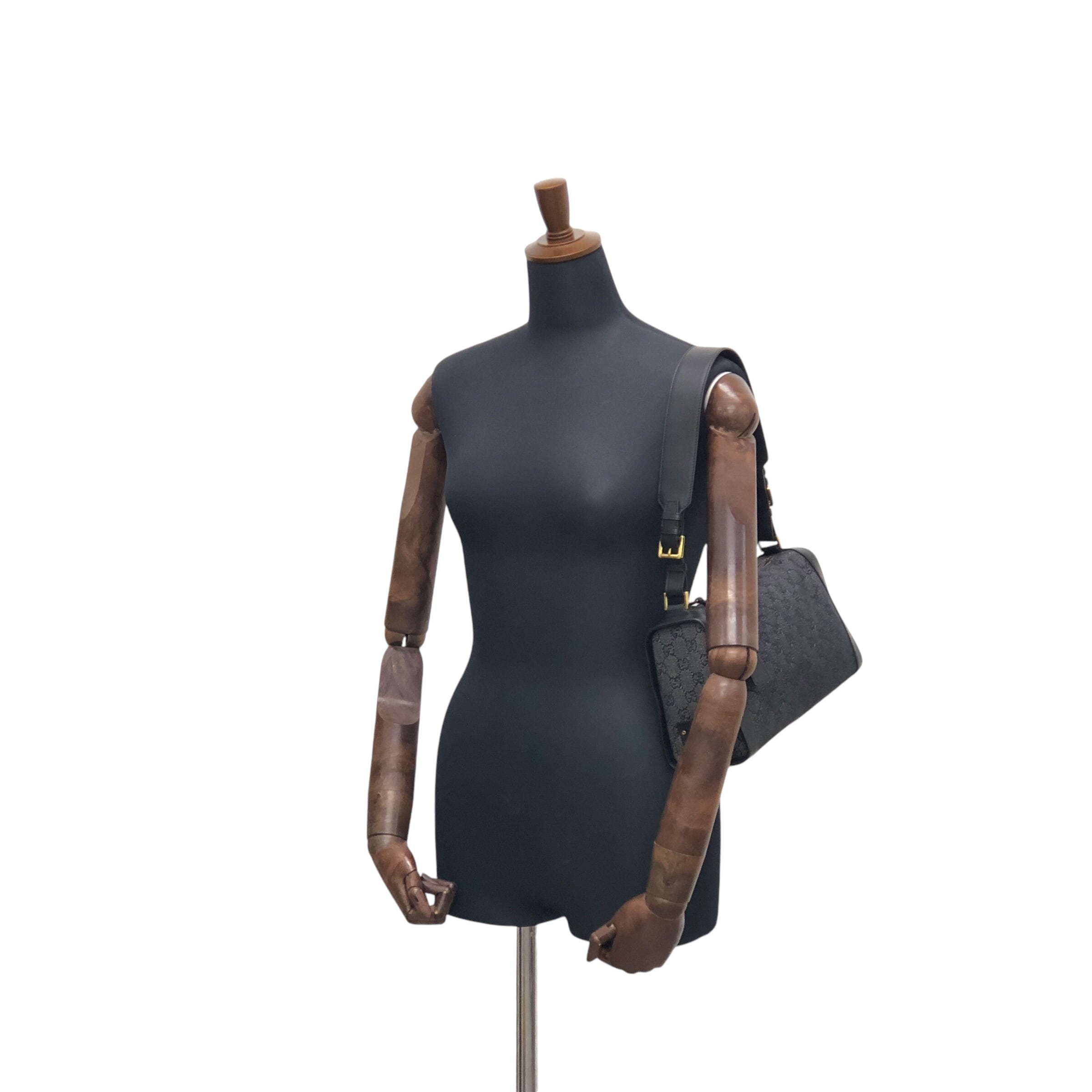 GUCCI グッチ GGキャンバス ショルダーバッグ ブラック キャンバス