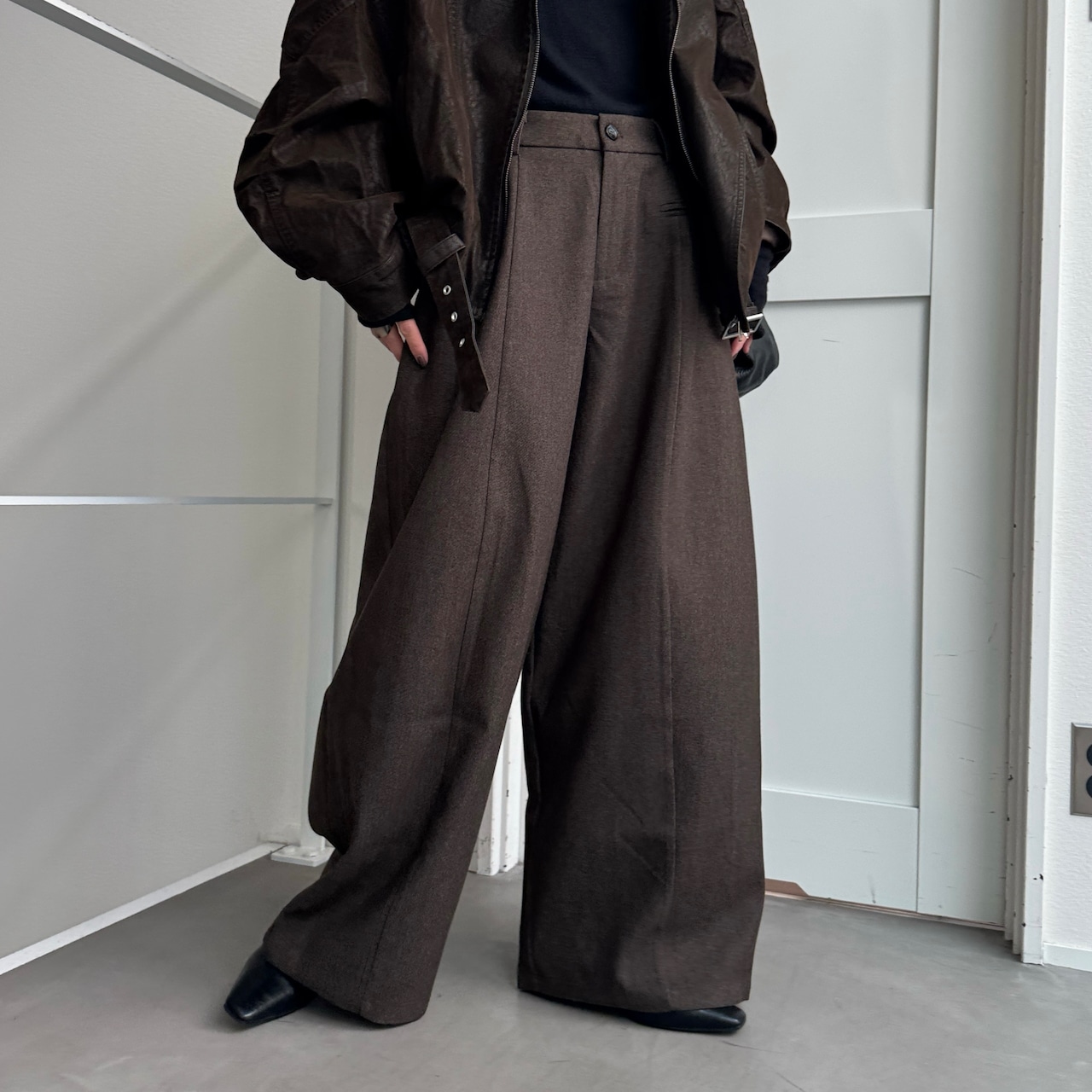 Tie belt wide curve PT/brown
