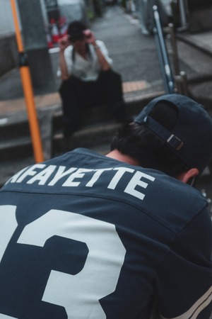 LFYT × blazz works VINTAGE FOOTBALL TEE [NAVY]