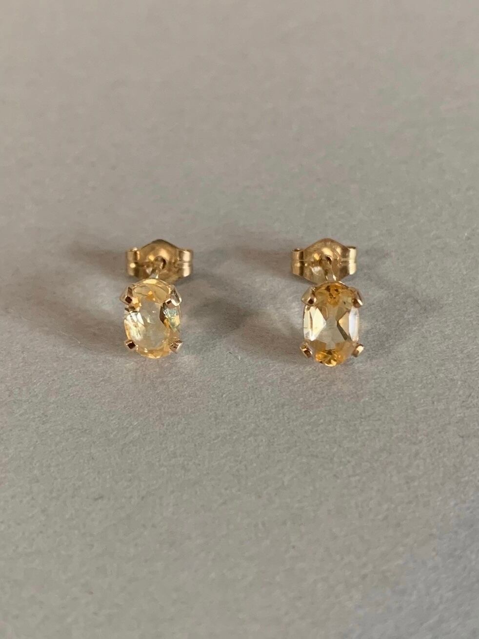 oval stud pierce シトリン