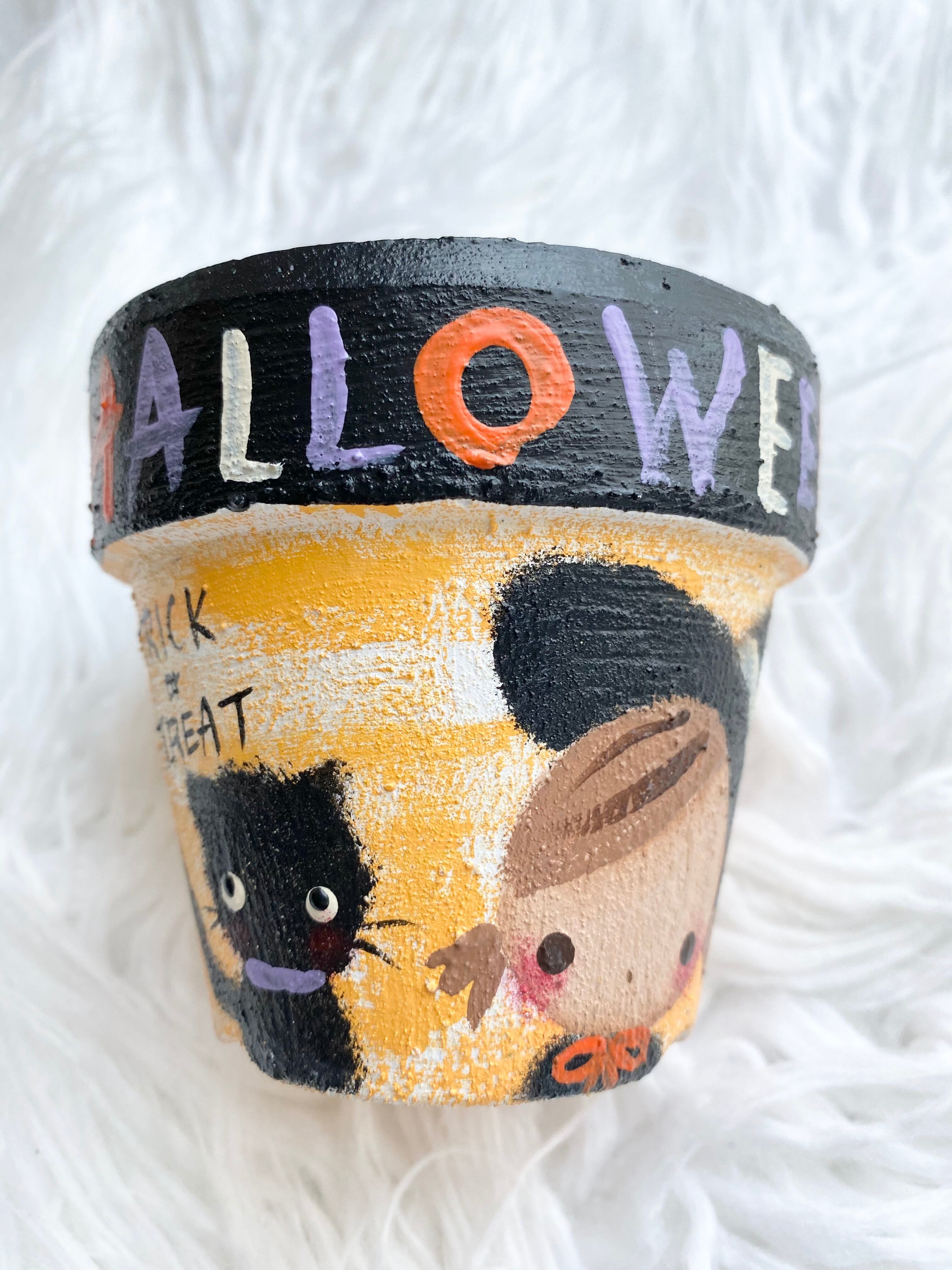 リメイク鉢 ハロウィン風 ハートフラワー ハロウィン鉢