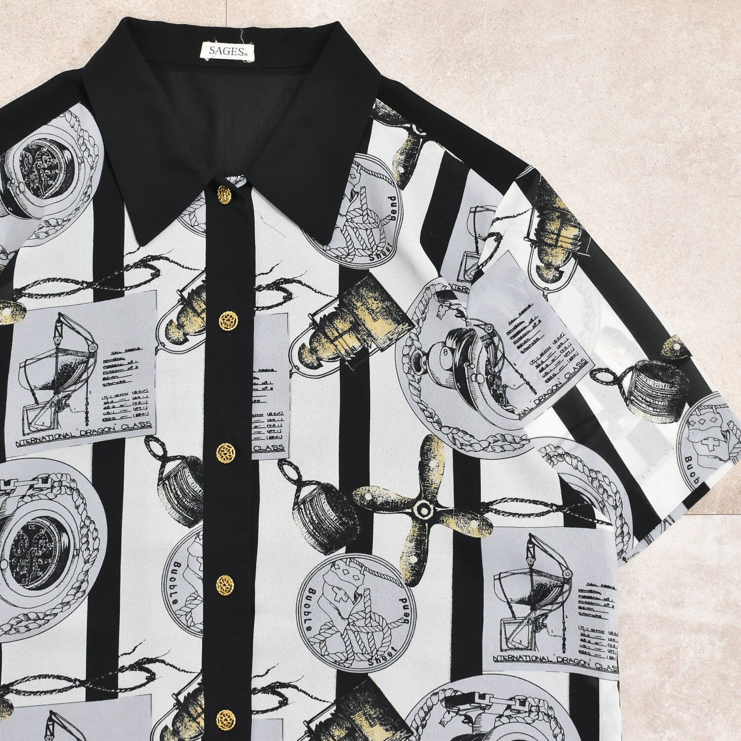 80～90s Classic design poly shirt