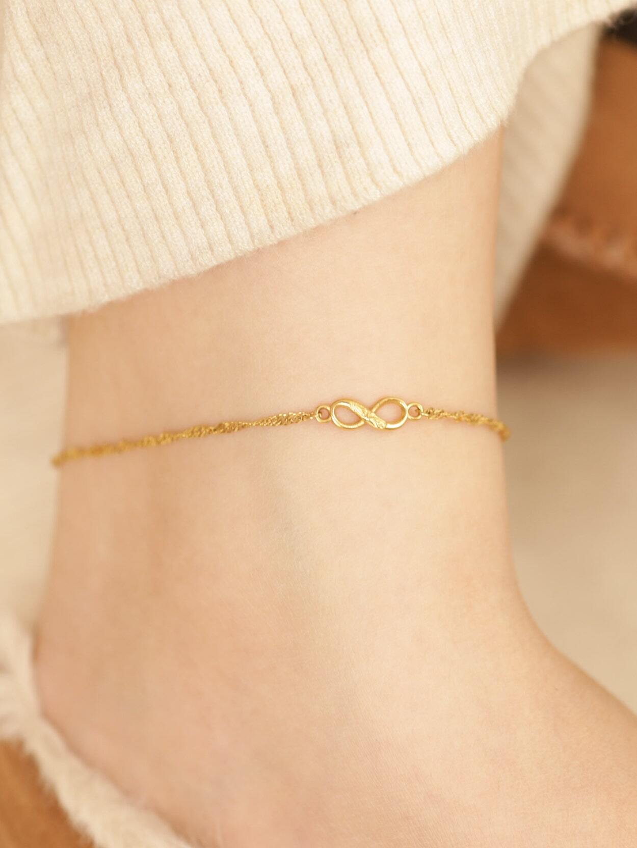 screw 】 316L hawaiian infinity anklet #a17 | rani