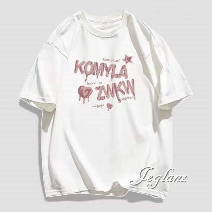 4色 ロンT ビックシャツ ロゴ ドロップショルダー カジュアル派(MA370)ρ