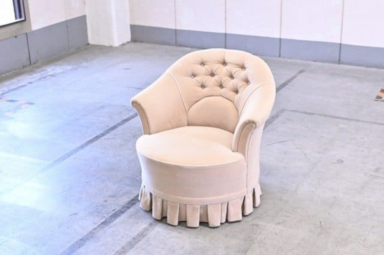 横浜ダニエル 23万「Tiffany/ティファニー」ソファ 1人掛け 1P 椅子 パーソナル ファブリック クラシック アームチェア Daniel【中古家具/中古インテリア/USED家具ユーズド家具/リサイクル】