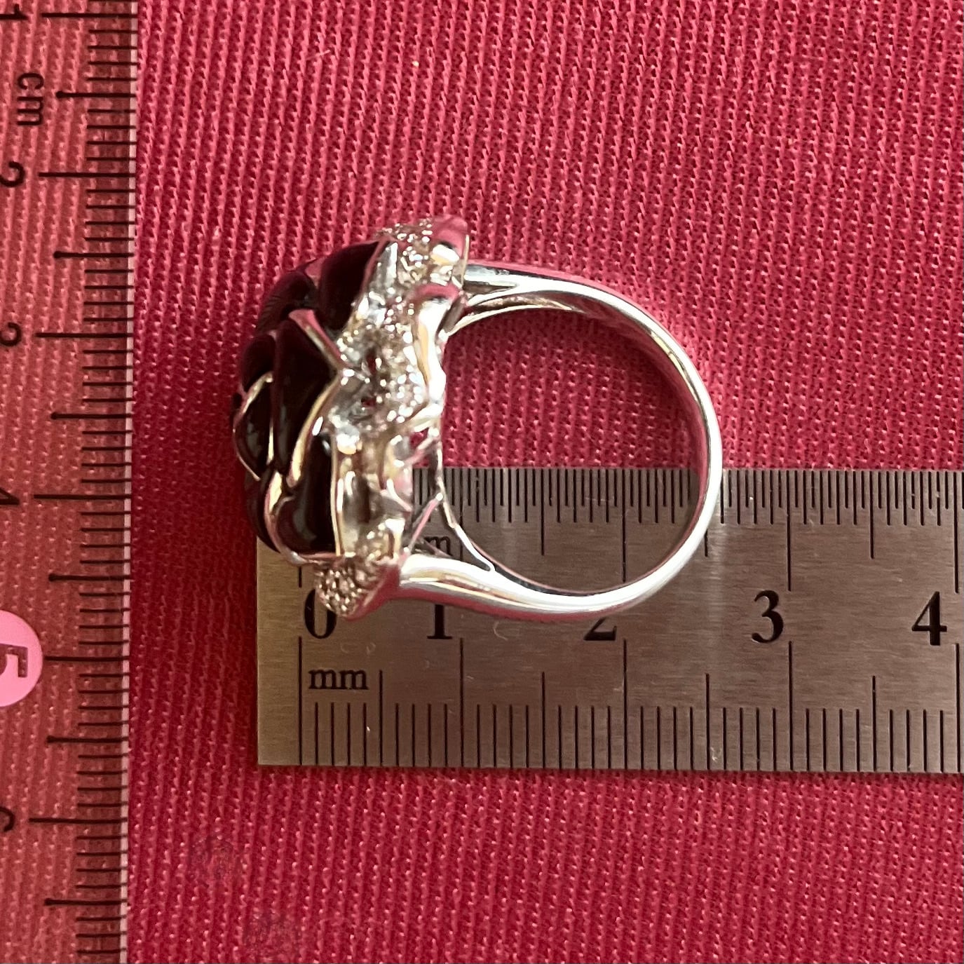 日本の作品】K18 オニキス ダイヤモンド 薔薇 バラ フラワー 花 大振り