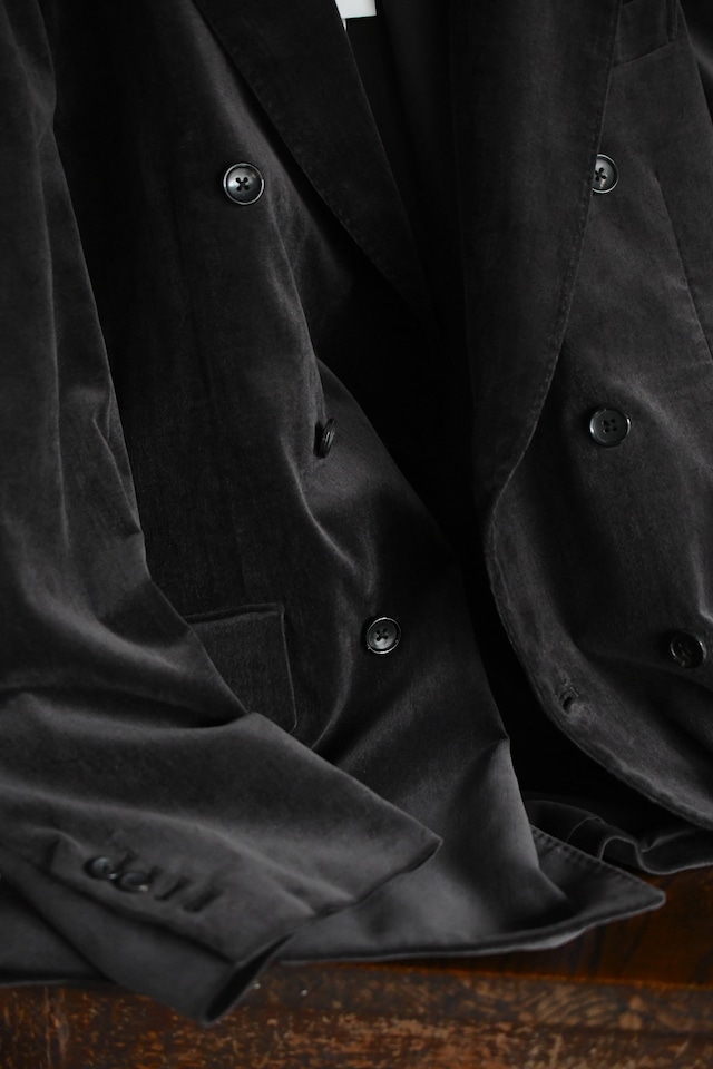 blurhms / Fade Velvet Double-breasted Jacket (FadeCharcoal)
